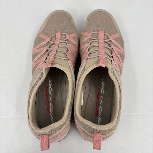 Skechers Seager Sneakers Size 8 Taupe Pink Trail Hiking Outdoor Slip On Stretch - Picture 3 of 9